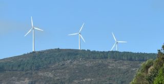 Parque eólico y molinos de viento