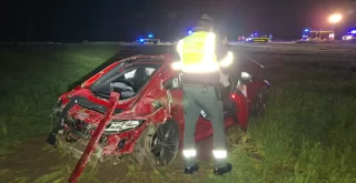 Coche accidentado en Sandiás